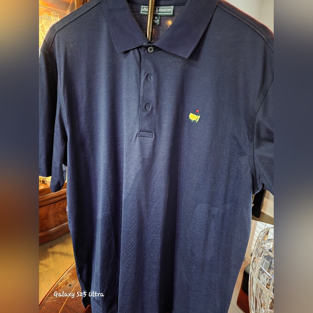 Masters Navy Golf Shirt with Masters Logo